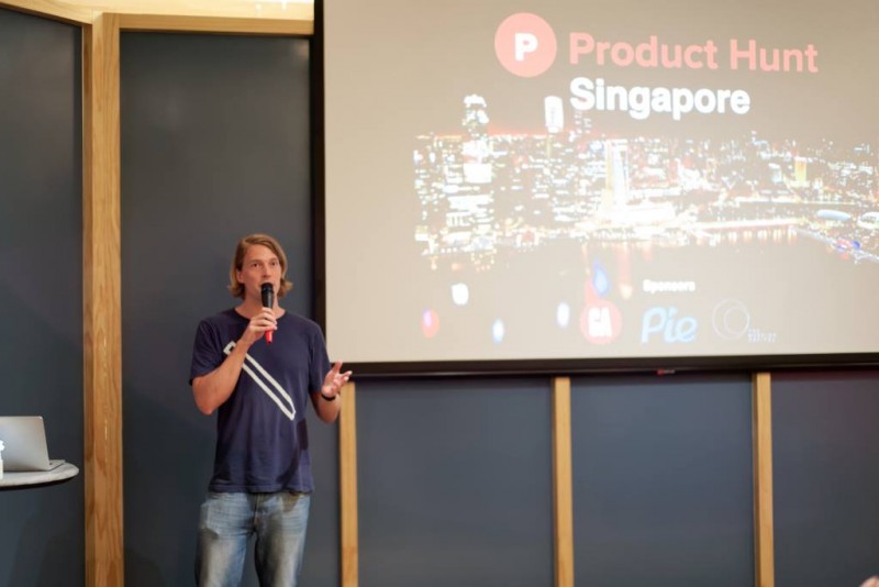 Pieter from Pie at Product Hunt Meetup Singapore